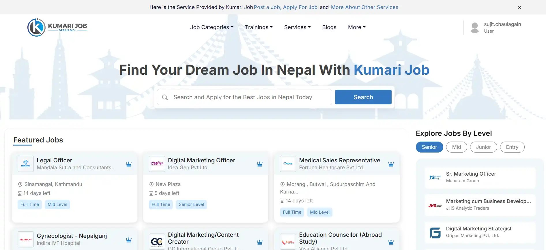 Kumari Job Nepal – SEO case study showing 300% organic traffic growth in 5 months